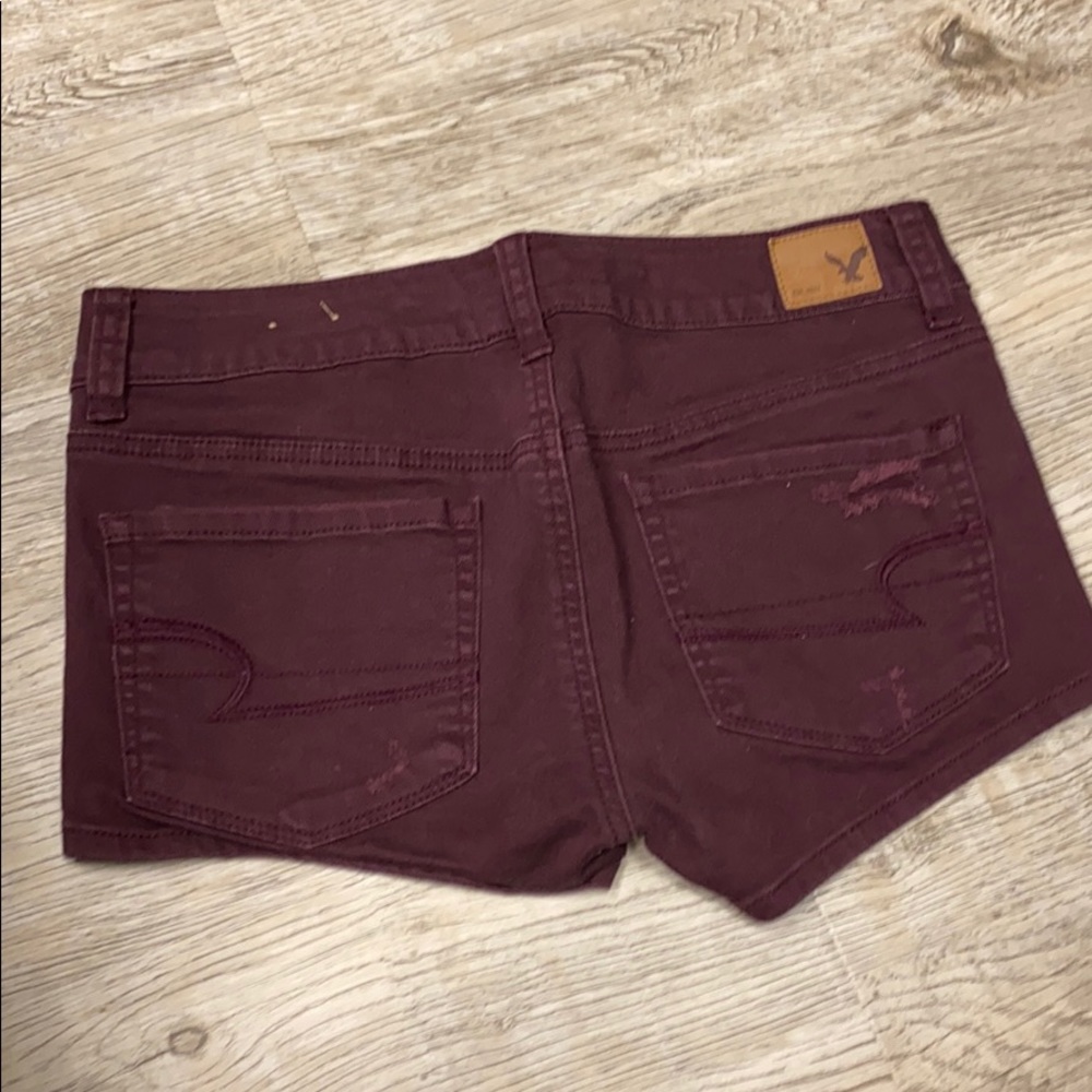 Dark red jean shorts - Picture 2 of 2